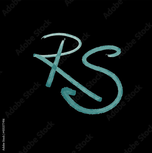 RS initial handwritten logo for identity