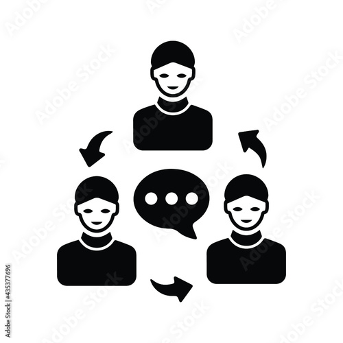 Chatting, internal communication icon. Black vector graphics.
