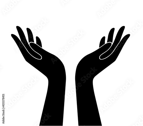 hands holding design vector, hands  logo vector