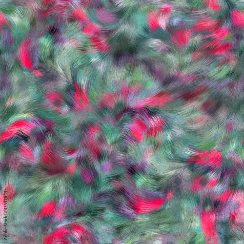 Wallpaper Mural Seamless faux digital painted floral pattern print. High quality illustration. Procedural painting with realistic brush strokes in impressionistic style. Abstract art for surface design and print. Torontodigital.ca