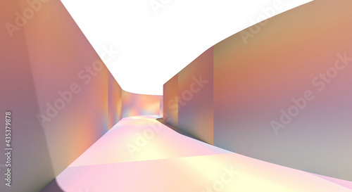 wonderful colorful gradation blur 3d rounded wall image_2