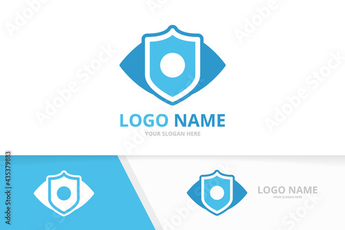 Vector security eye logo combination. Unique guard logotype design template.
