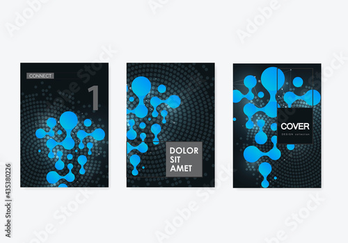 Modern structure for marketing design. Flat design connection circles. Modern graphic concept. Abstract background design template. Business technology concept