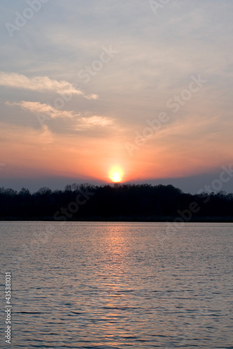 Lake in Justynow near Lodz. Sunset