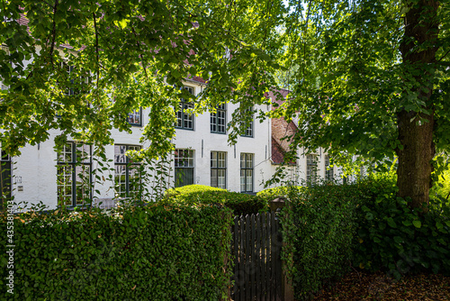 Classic view of the historic city center of Bruges (Brugge), West Flanders province, Belgium. Cityscape of Bruges