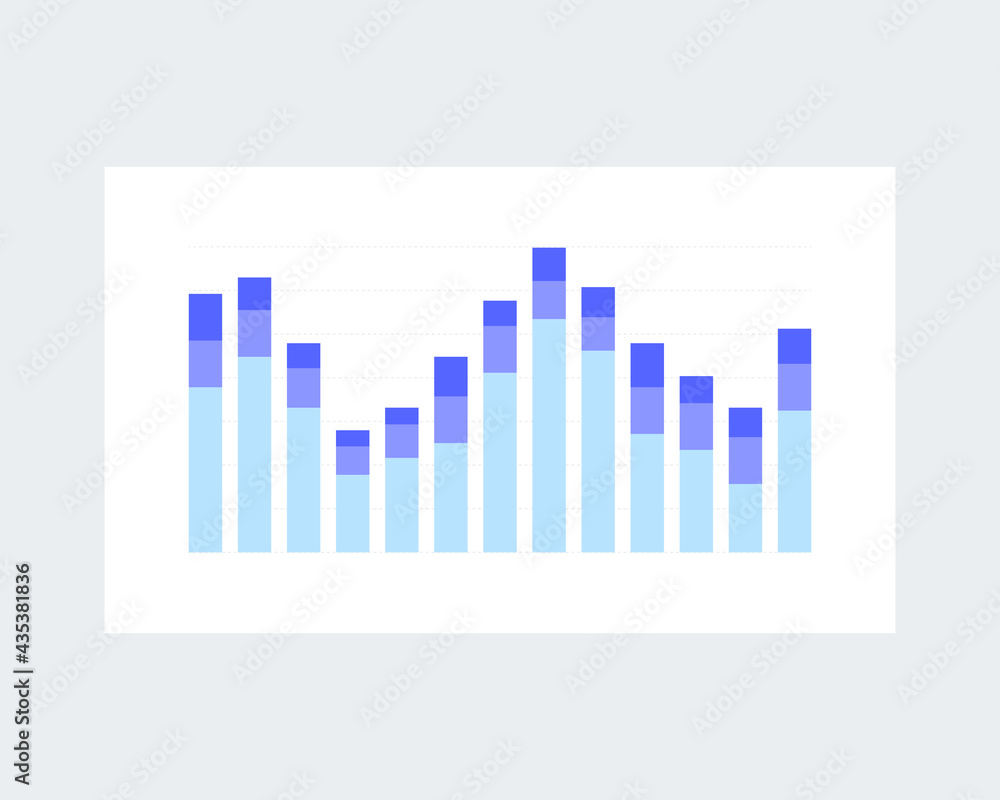 stacked column chart. Vector Icon Sign stacked column chart. Vector Icon Sign