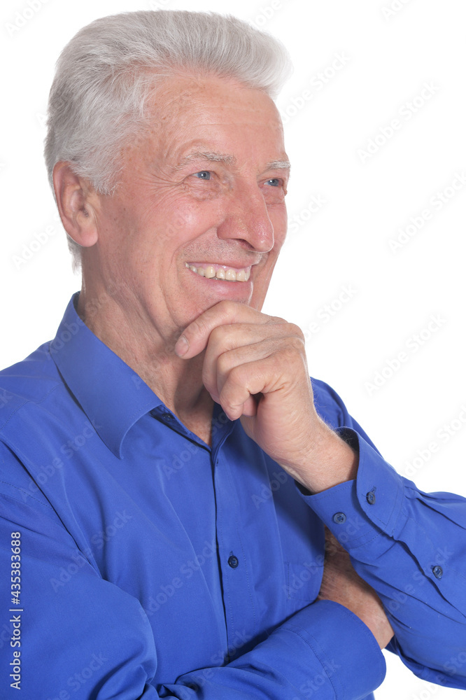 close up portrait of senior man isolated close up portrait of senior man isolated
