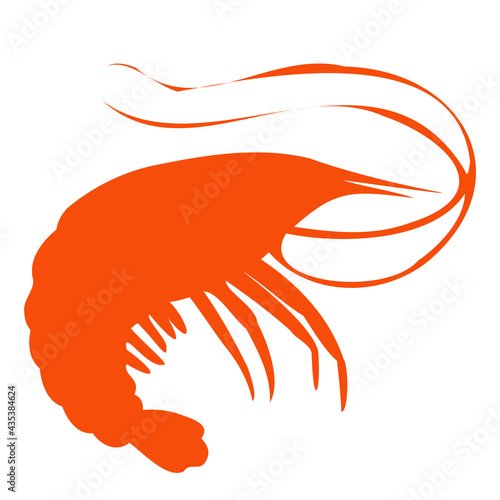 vector illustration of shrimp icon