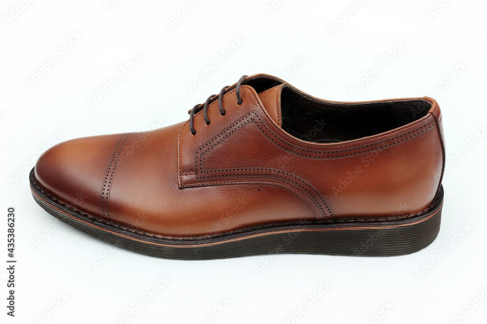 Classic brown leather men's shoes