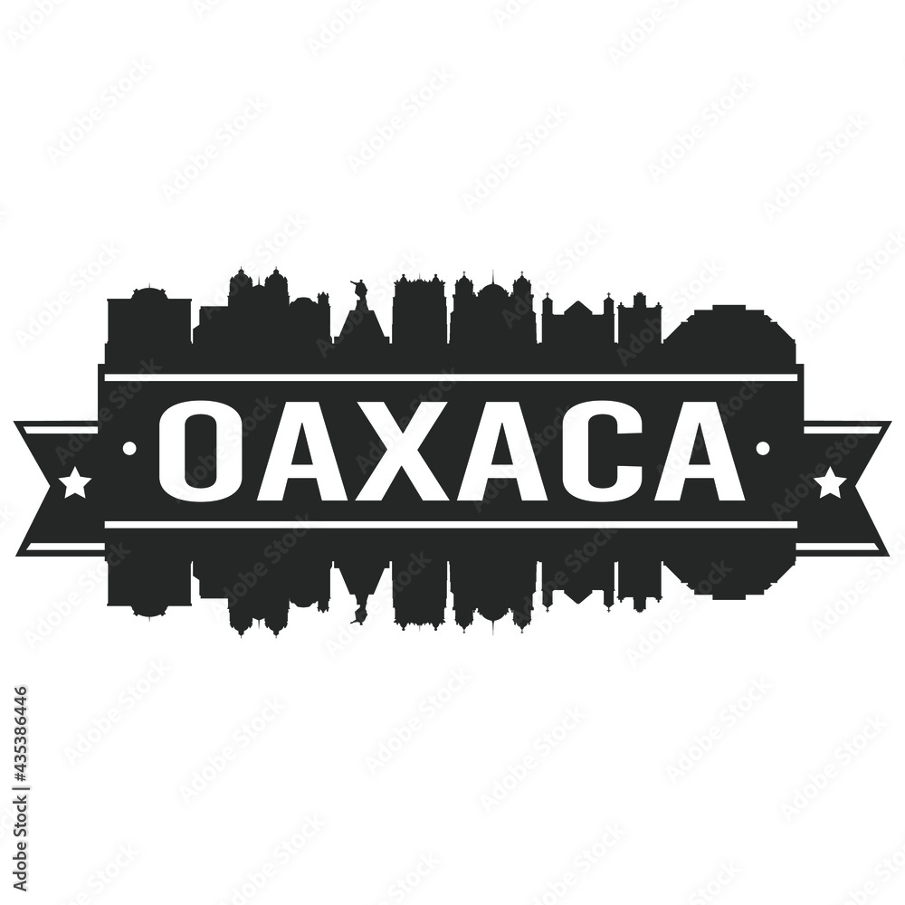 Oaxaca Mexico. Skyline Silhouette City. Cityscape Design Vector. Famous Monuments Tourism.