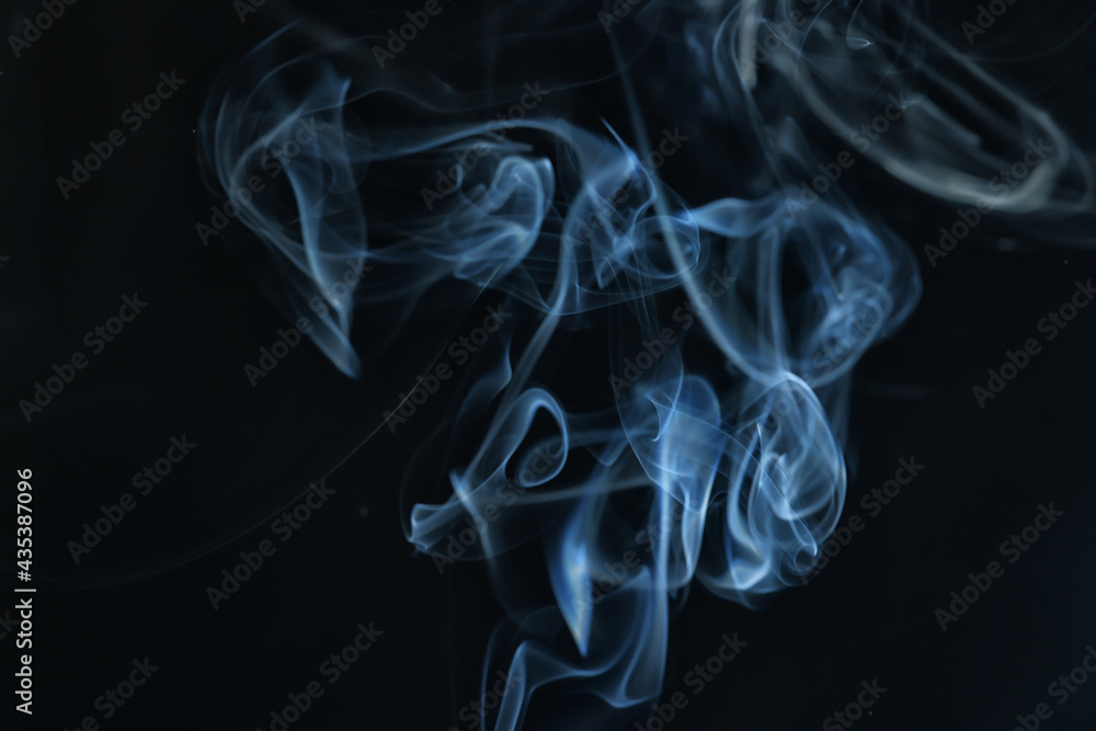 Fototapeta premium texture smoke black background, bract air waves fog