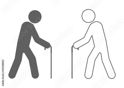 person with walking stick