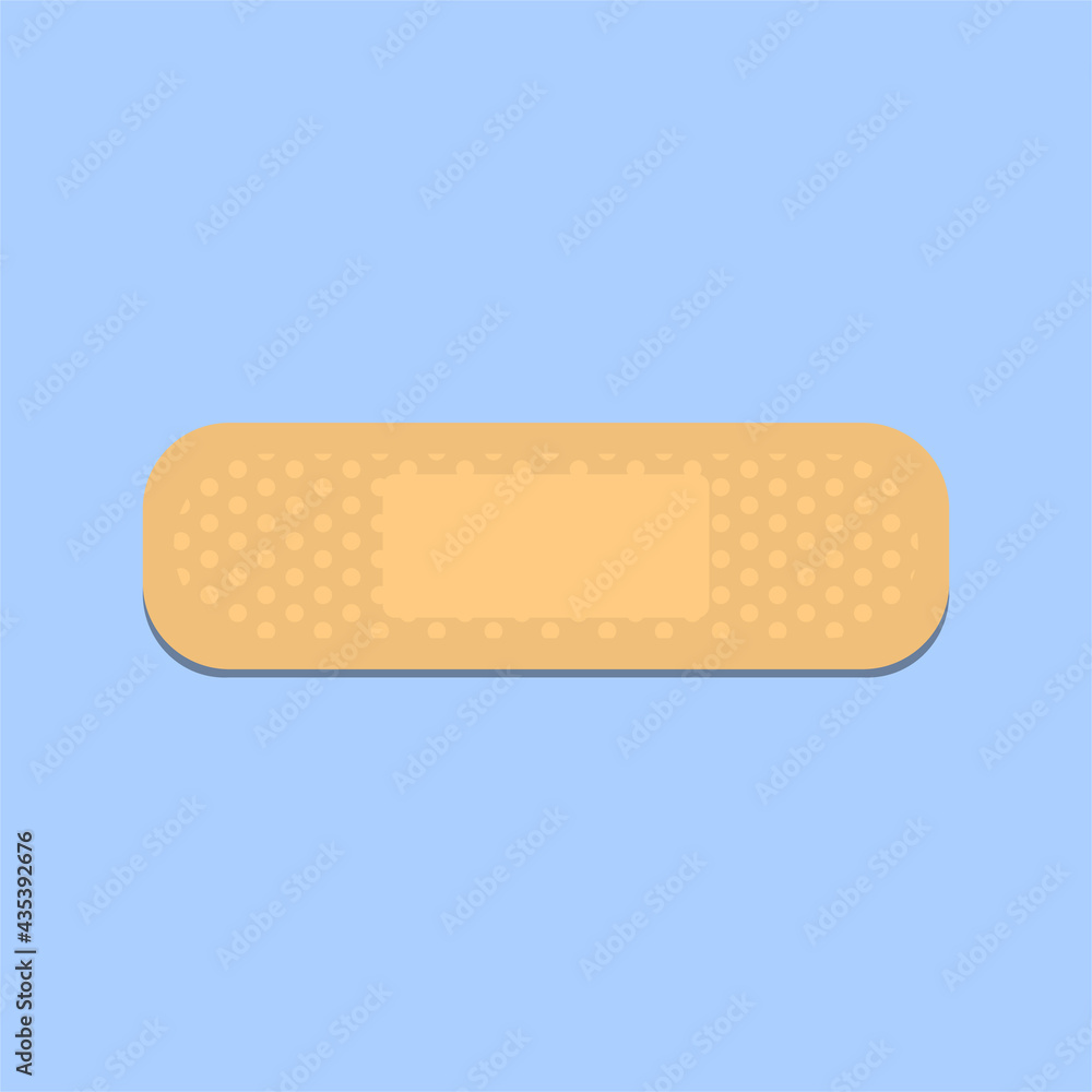 Sticking plaster on a blue background. Flat style vector illustration. Sticking plaster on a blue background. Flat style vector illustration.