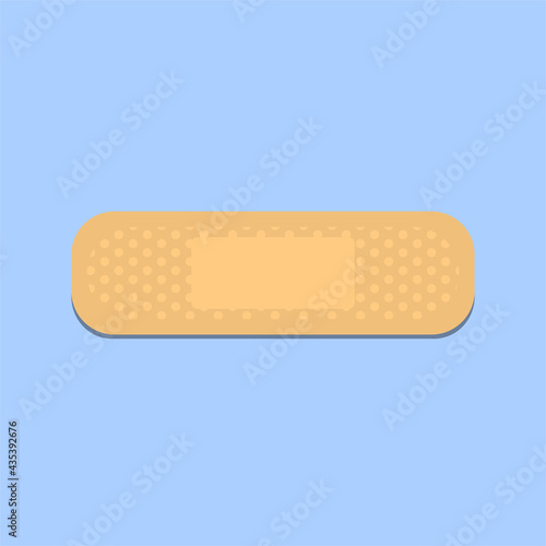 Sticking plaster on a blue background. Flat style vector illustration.