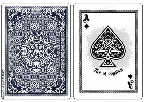 skull with spades, playing card