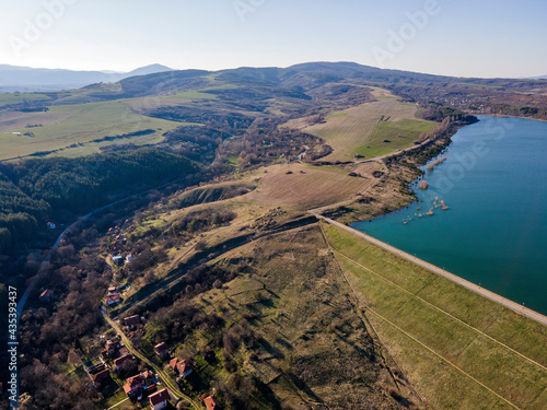 Aerial view of Dyakovo Reservoir, Bulgaria photo