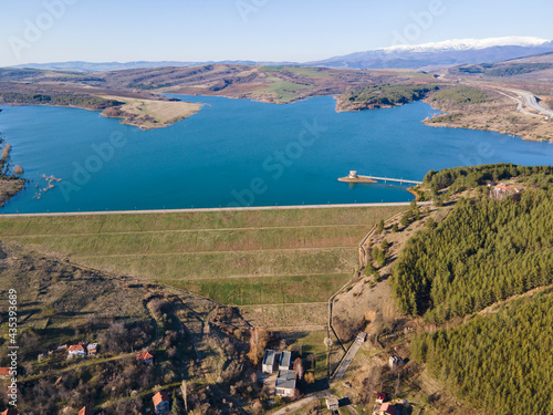 Aerial view of Dyakovo Reservoir, Bulgaria photo