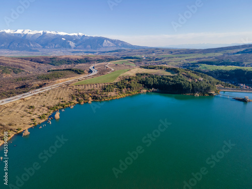 Aerial view of Dyakovo Reservoir, Bulgaria