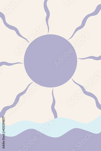 abstract colored landscape. boho, minimalism