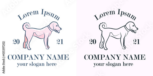 Vector dog logo design. Perfect for veterinary medicine, dog shelter, groomer.