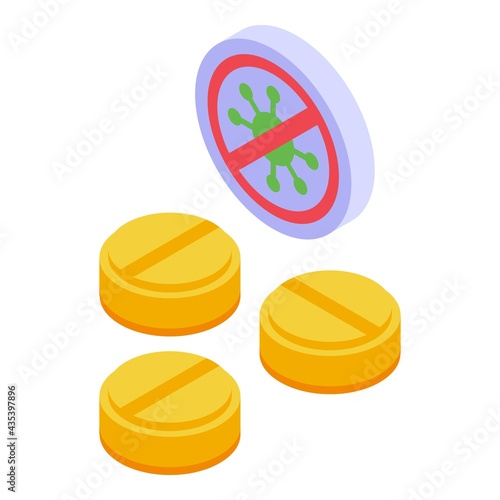 Vitamin antibiotic resistance icon. Isometric of Vitamin antibiotic resistance vector icon for web design isolated on white background