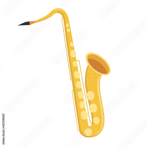 Saxophone on white isolated background. Vector illustration. Design element, sign, icon. For a wide range of applications in design.
