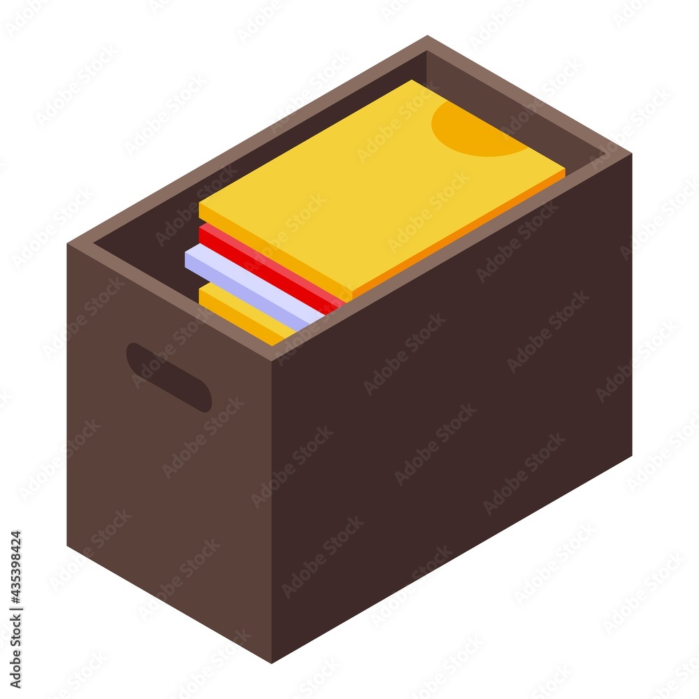 Clothes box donation icon. Isometric of Clothes box donation vector icon for web design isolated on white background Clothes box donation icon. Isometric of Clothes box donation vector icon for web design isolated on white background