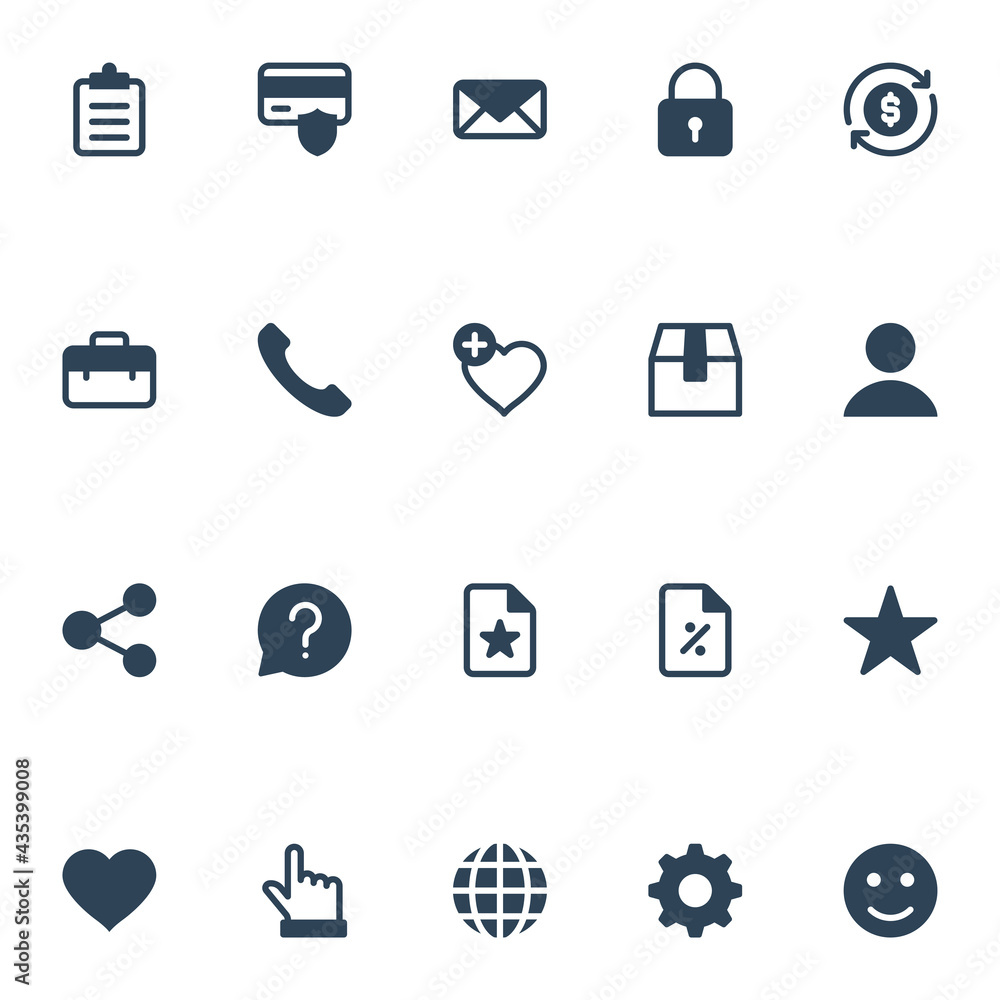 Glyph icons for e-Commerce. Glyph icons for e-Commerce.