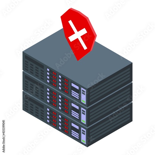 Server reject ssl certificate icon. Isometric of Server reject ssl certificate vector icon for web design isolated on white background