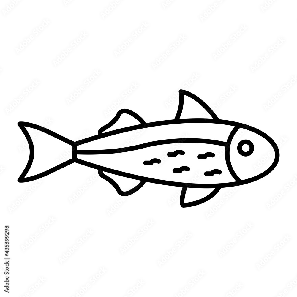 Vector Salmon Outline Icon Design Vector Salmon Outline Icon Design