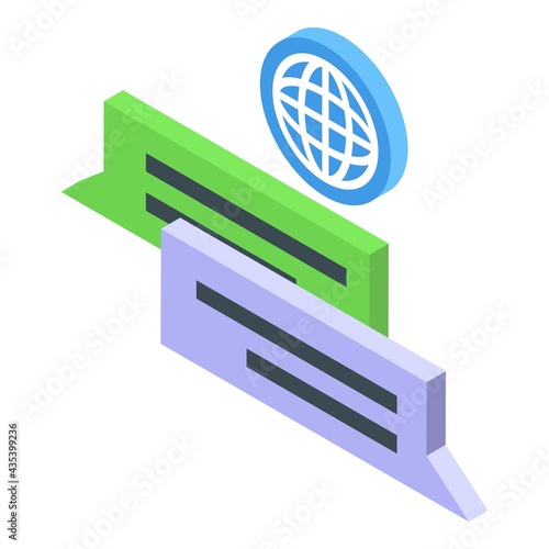 Global chat ssl certificate icon. Isometric of Global chat ssl certificate vector icon for web design isolated on white background