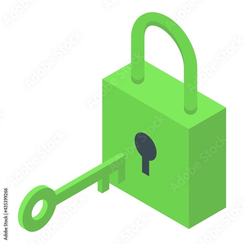 Padlock ssl certificate icon. Isometric of Padlock ssl certificate vector icon for web design isolated on white background