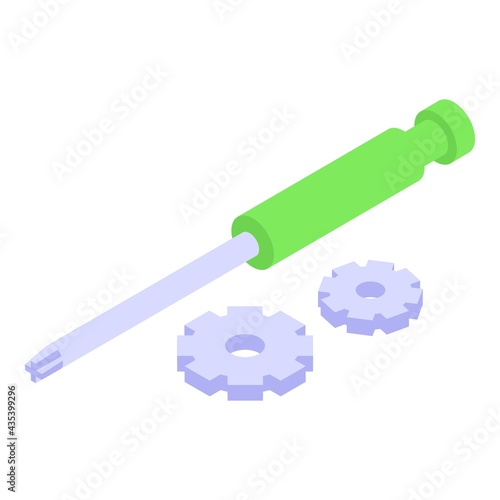 Screwdriver ssl certificate icon. Isometric of Screwdriver ssl certificate vector icon for web design isolated on white background