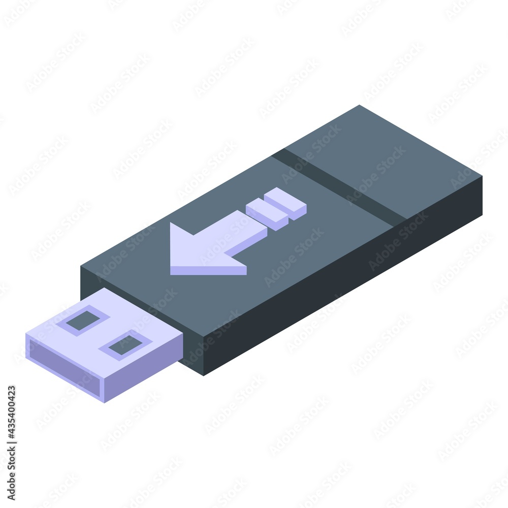 Usb flash backup icon. Isometric of Usb flash backup vector icon for web design isolated on white background Usb flash backup icon. Isometric of Usb flash backup vector icon for web design isolated on white background