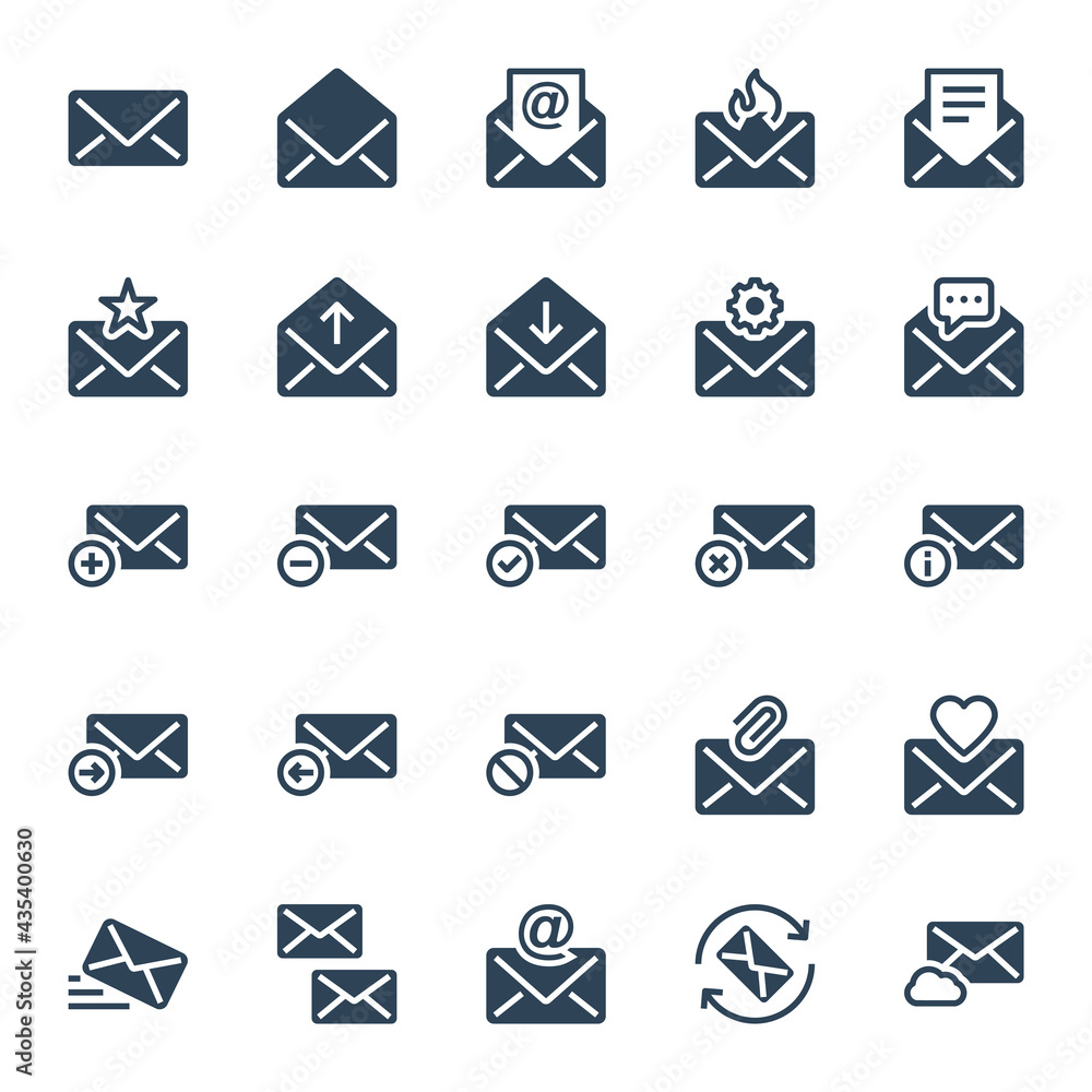 Glyph icons for email. Glyph icons for email.