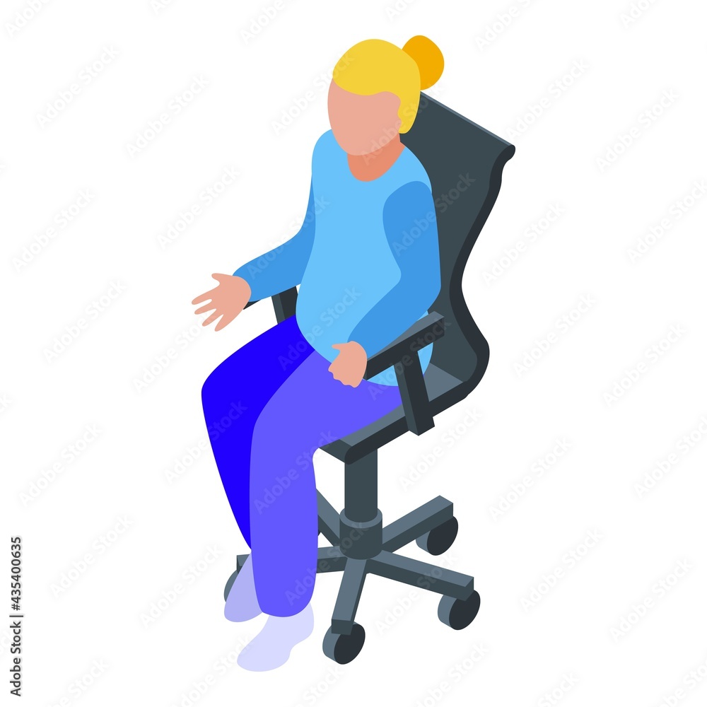 Ergonomic office chair icon. Isometric of Ergonomic office chair vector icon for web design isolated on white background Ergonomic office chair icon. Isometric of Ergonomic office chair vector icon for web design isolated on white background