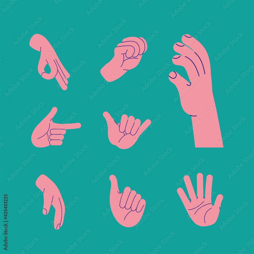 Obraz premium nine hands gestures