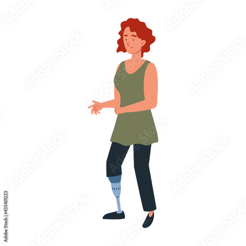 disabled woman prosthetic leg