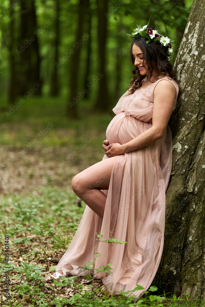 Beautiful latino pregnant woman in the forest Beautiful latino pregnant woman in the forest