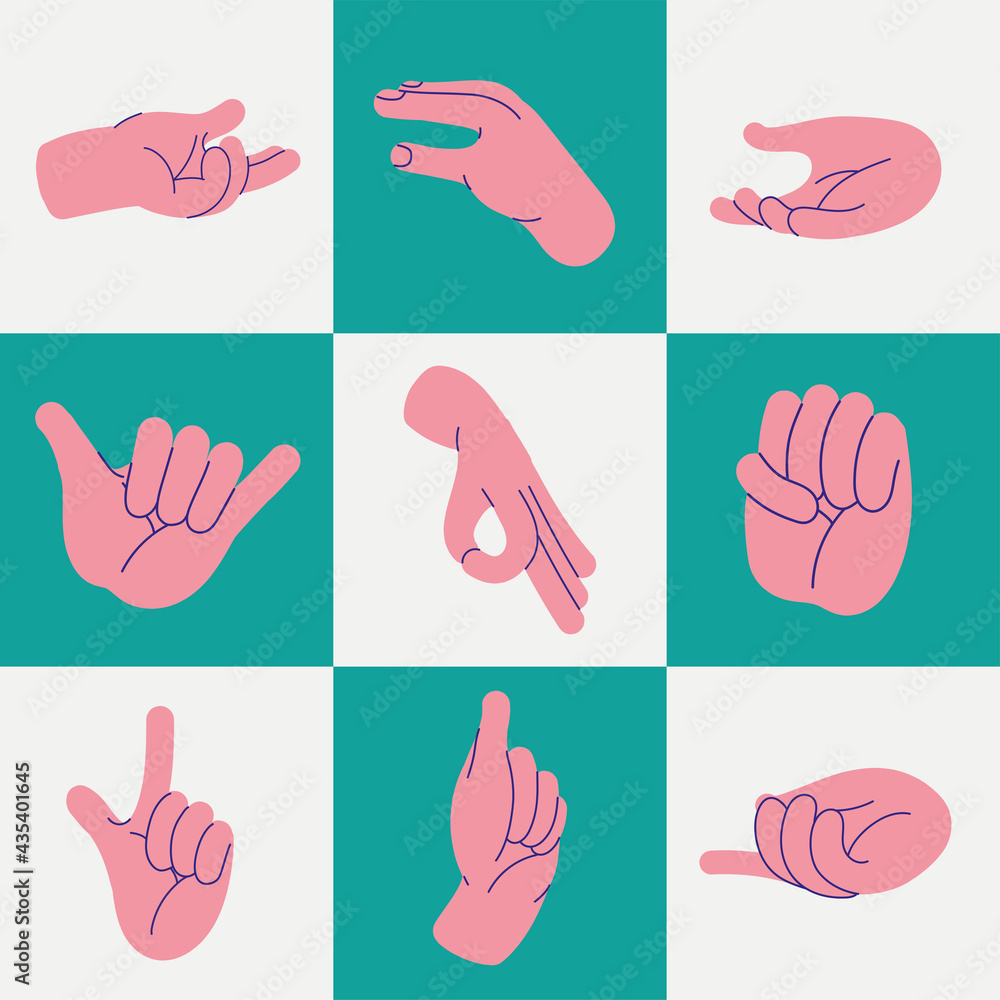 Fototapeta premium hands nine gestures