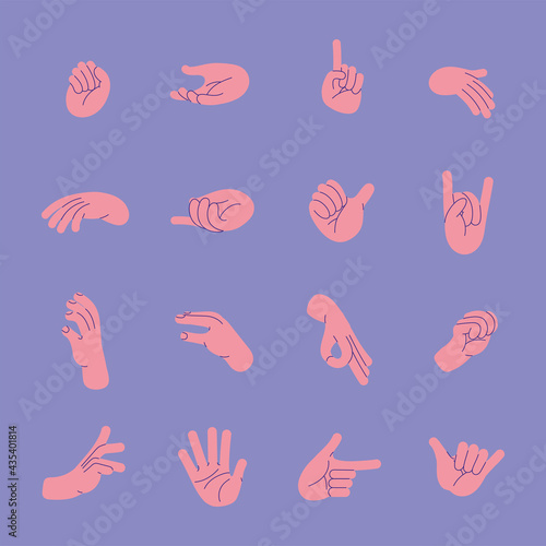 sixteen hands gestures