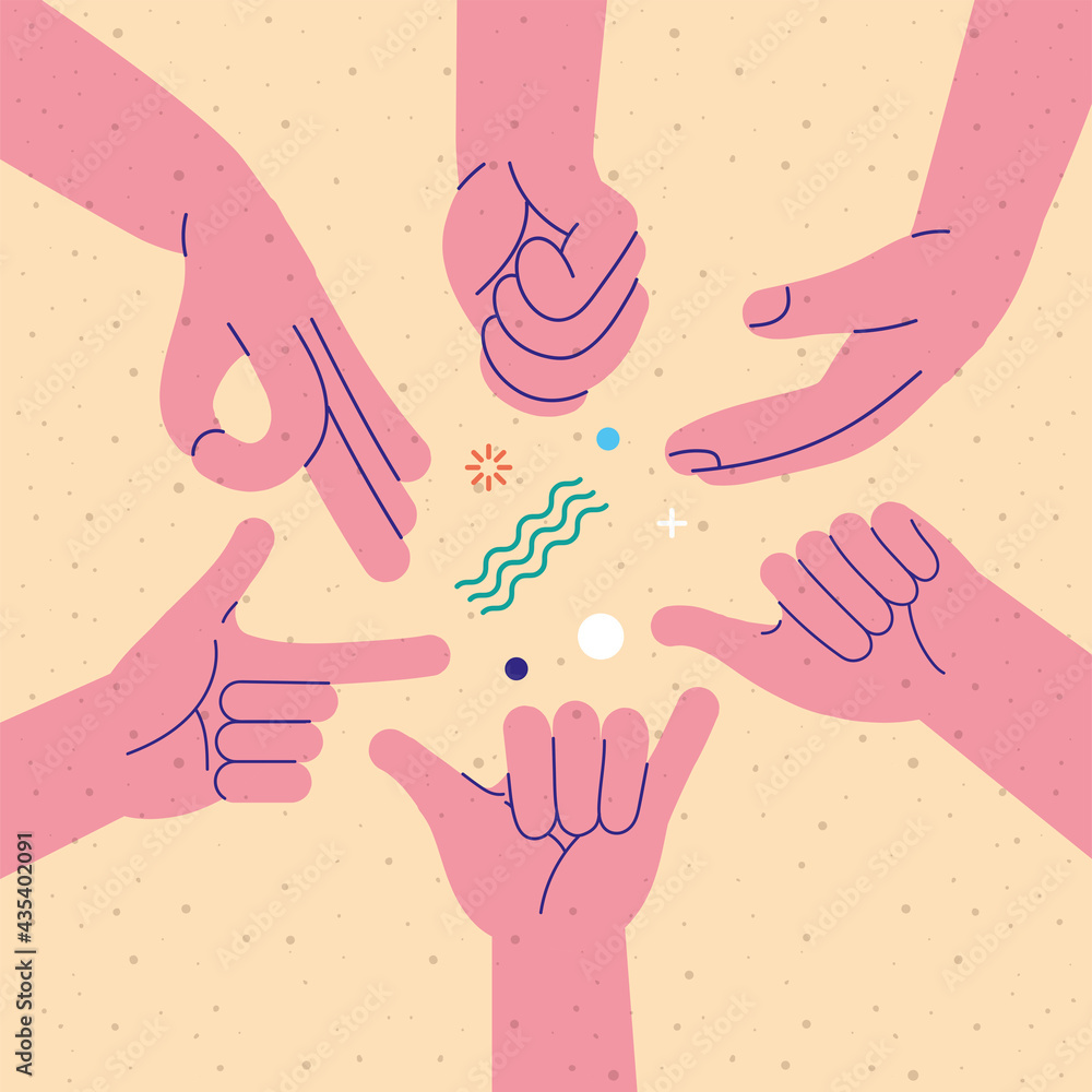 Obraz premium hands six gestures