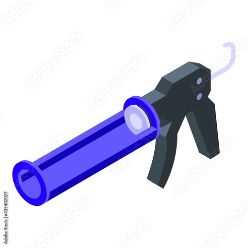 Silicone caulk gun icon. Isometric of Silicone caulk gun vector icon for web design isolated on white background