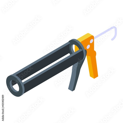 Silicone caulk tool industry icon. Isometric of Silicone caulk tool industry vector icon for web design isolated on white background