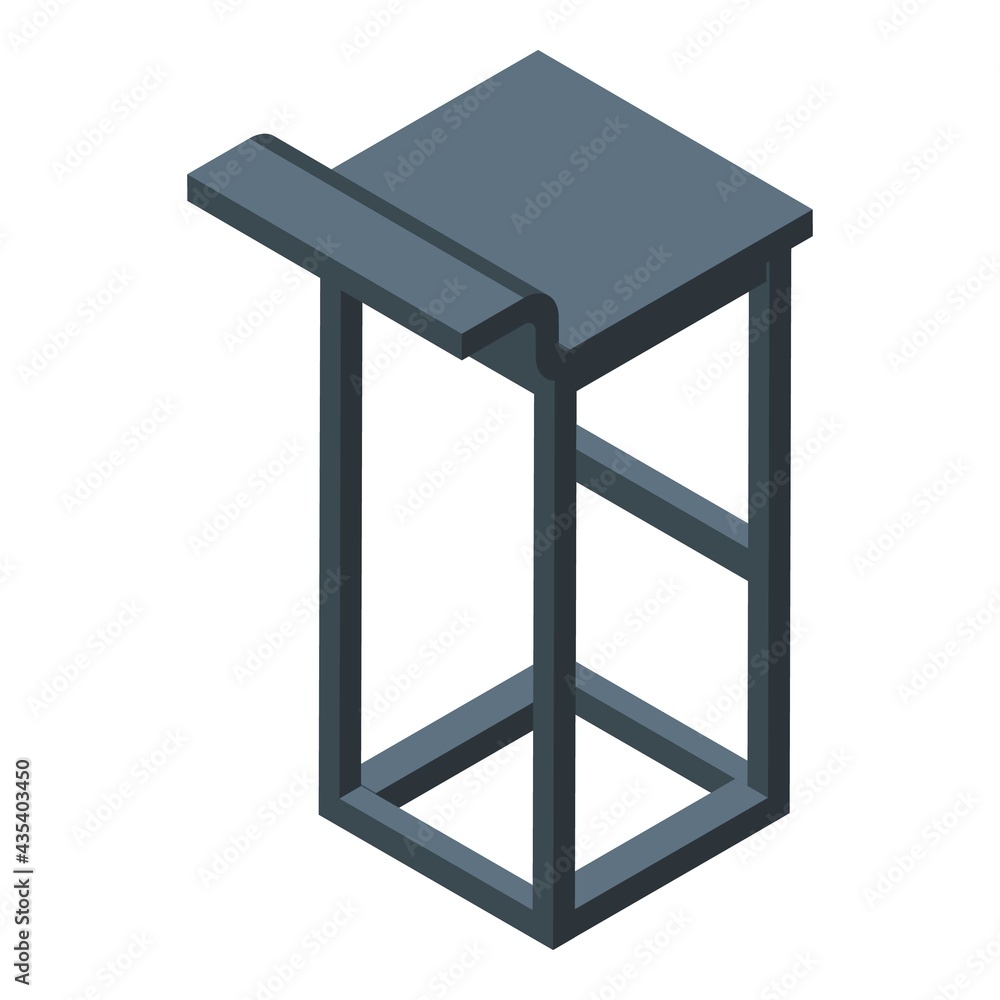 Bar counter modern chair icon. Isometric of Bar counter modern chair vector icon for web design isolated on white background Bar counter modern chair icon. Isometric of Bar counter modern chair vector icon for web design isolated on white background