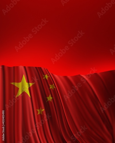 Canvas Print Abstract China Flag 3D Render (3D Artwork)