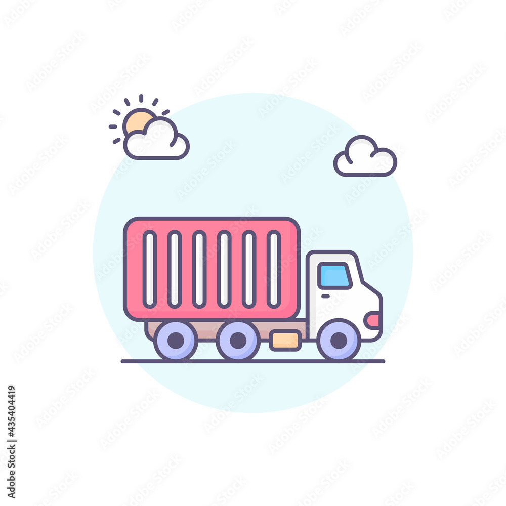 lorry vector round icon style illustration. EPS 10 File lorry vector round icon style illustration. EPS 10 File