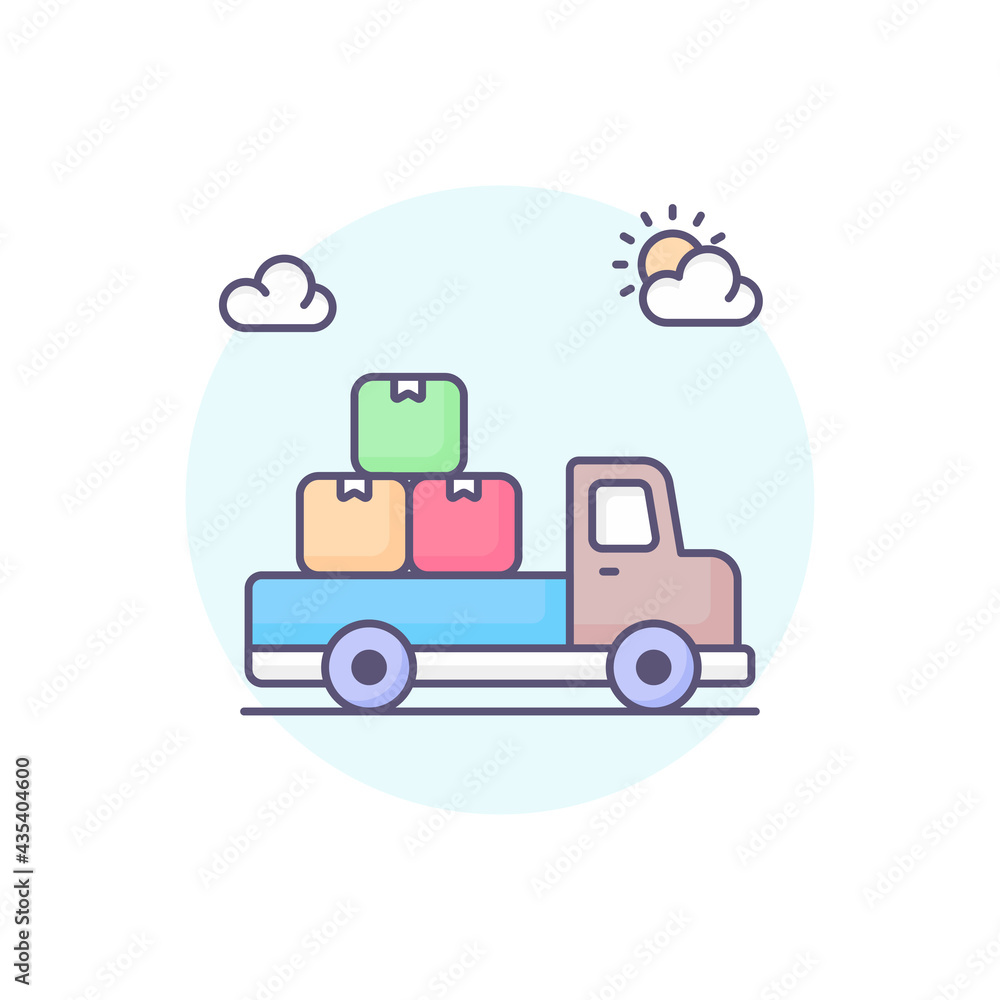 Delivery Bus vector round icon style illustration. EPS 10 File Delivery Bus vector round icon style illustration. EPS 10 File