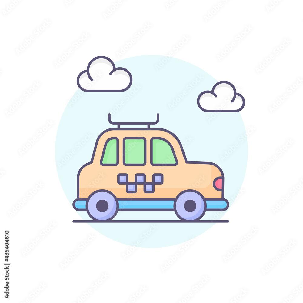 Obraz premium Taxi vector round icon style illustration. EPS 10 File