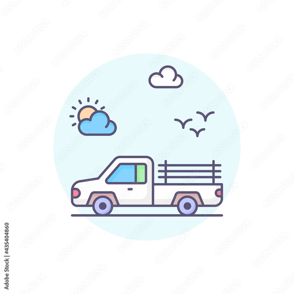 Fototapeta premium vehicle vector round icon style illustration. EPS 10 File